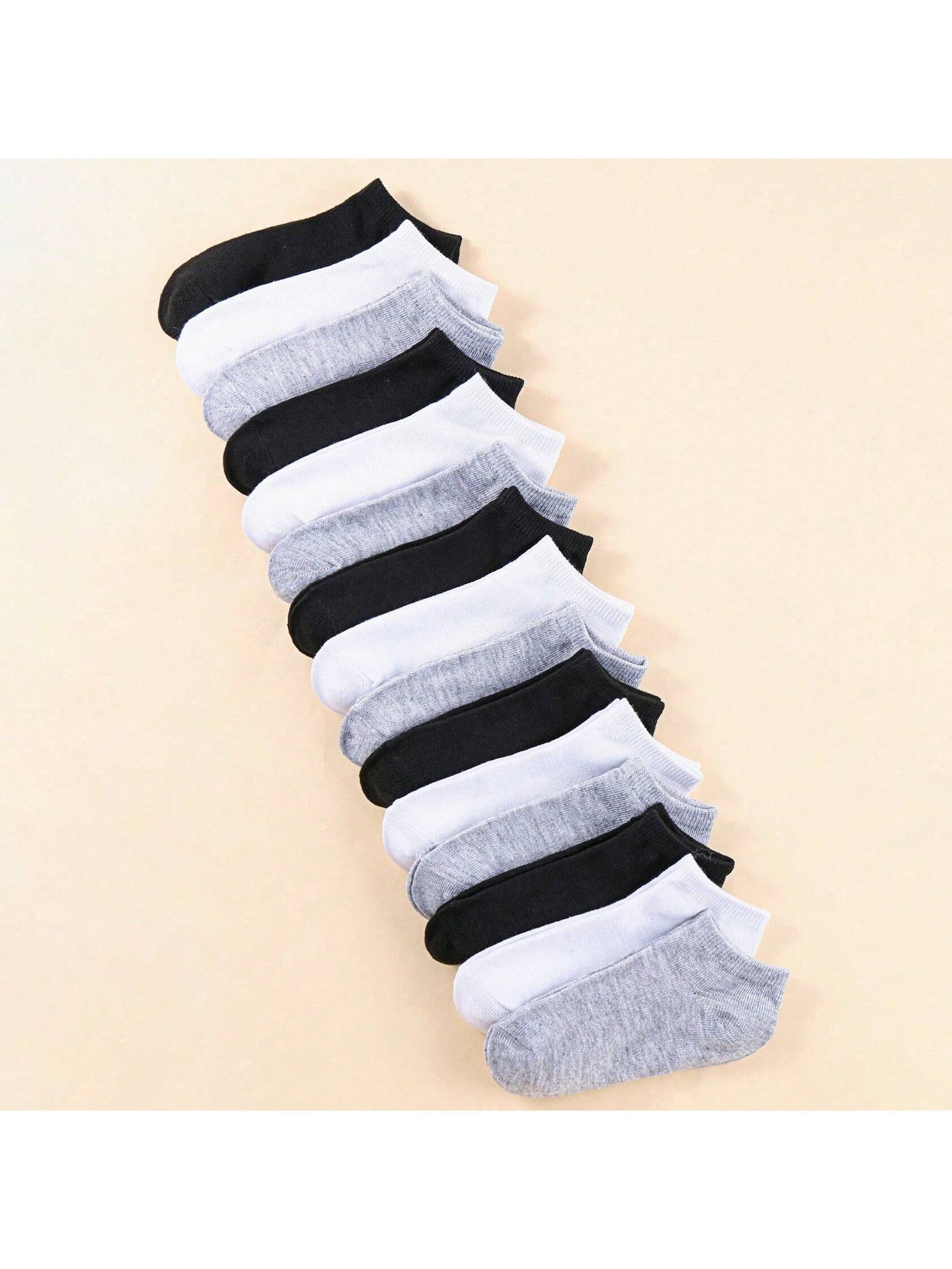 15 Pairs Unisex Thin Breathable Comfy Deodorant Sweat-Absorbing Low Cut Ankle Socks, Casual Plain Color Socks, Children'S Socks & Hosiery for Summer Spring, Summer, Autumn and Winter Socks