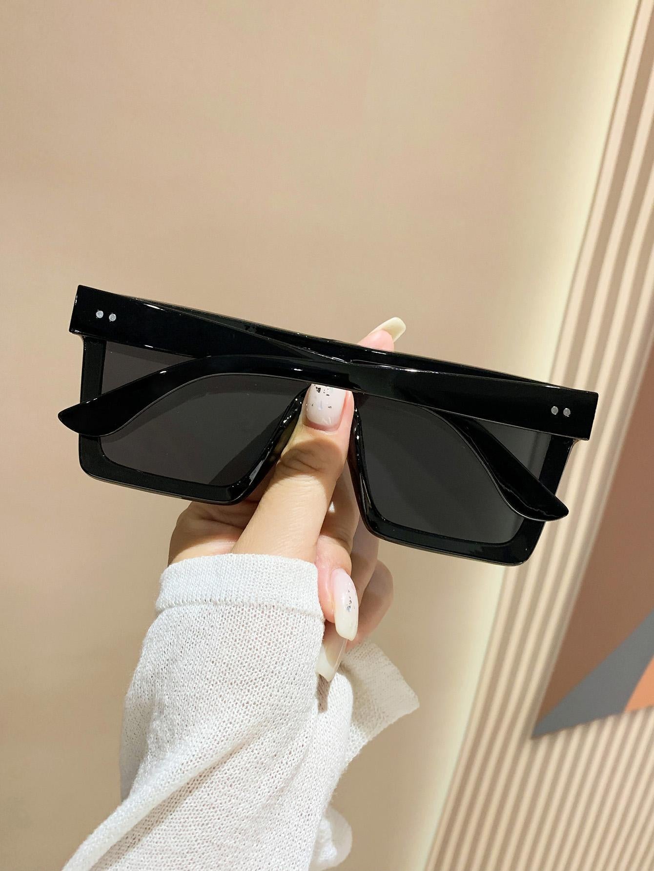 1 Pair Black Oversized One-Piece Lens Fashion Glasses, Fashionable Summer Beach Shades Beach Accessories for Women Glasses Shades