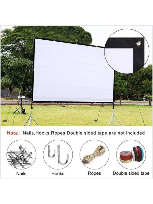 120" Projector Screen Foldable Home Theater In/Outdoor Movie Projection 16:9/4:3