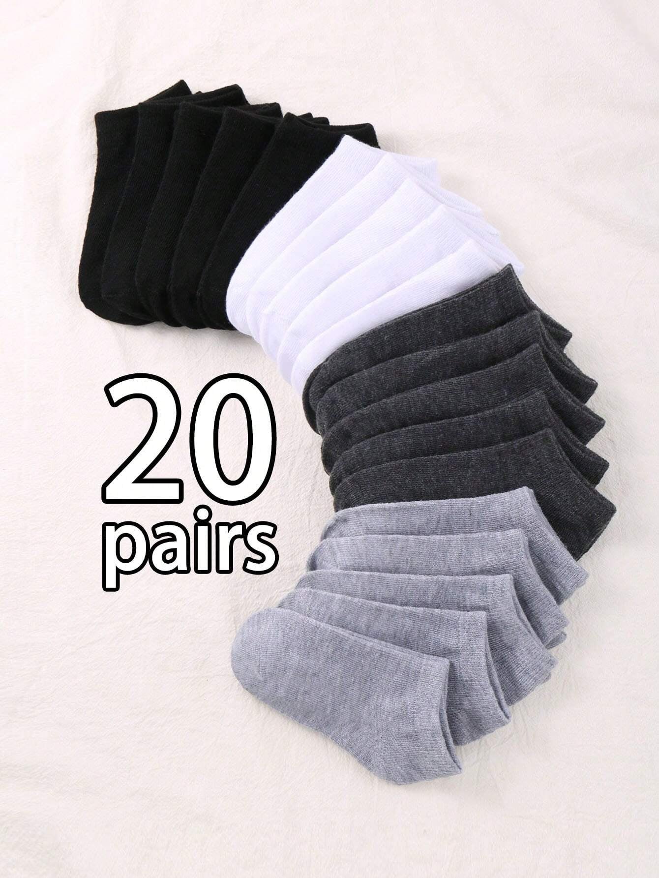 15 Pairs Unisex Thin Breathable Comfy Deodorant Sweat-Absorbing Low Cut Ankle Socks, Casual Plain Color Socks, Children'S Socks & Hosiery for Summer Spring, Summer, Autumn and Winter Socks