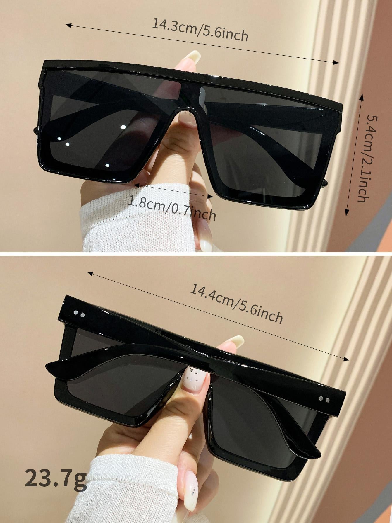 1 Pair Black Oversized One-Piece Lens Fashion Glasses, Fashionable Summer Beach Shades Beach Accessories for Women Glasses Shades