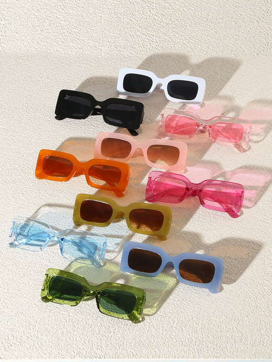 10Pairs/Pack Plastic Frame Square Fashion Glasses for Beach Beach Accessories for Women Glasses Shades Trendy Basics Fall Winter Women Outfits Clothes Business Casual Gifts