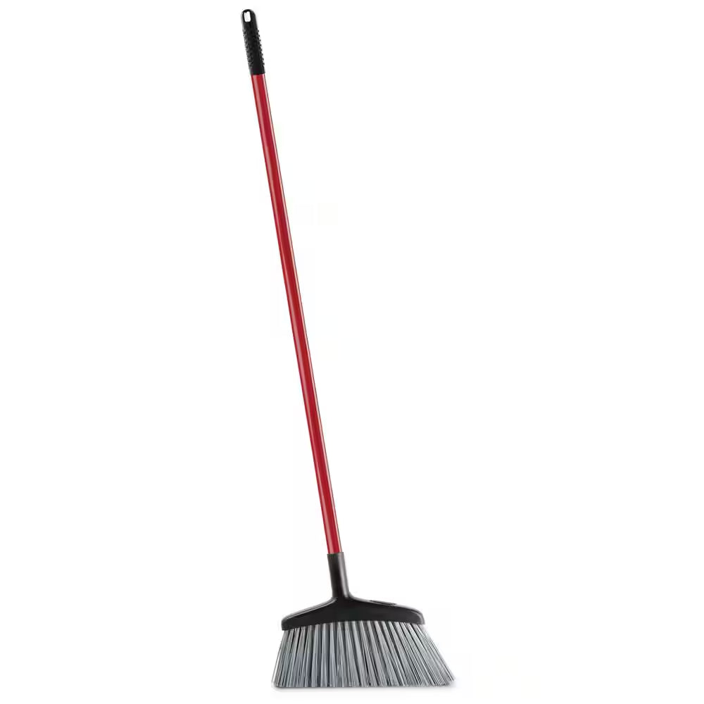 15 In. High Power Rough Surface Angle Broom with Steel Handle