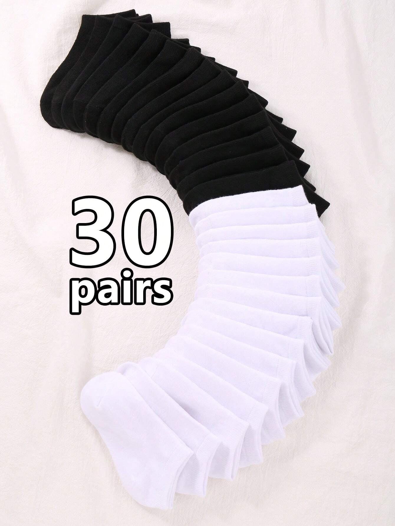 15 Pairs Unisex Thin Breathable Comfy Deodorant Sweat-Absorbing Low Cut Ankle Socks, Casual Plain Color Socks, Children'S Socks & Hosiery for Summer Spring, Summer, Autumn and Winter Socks