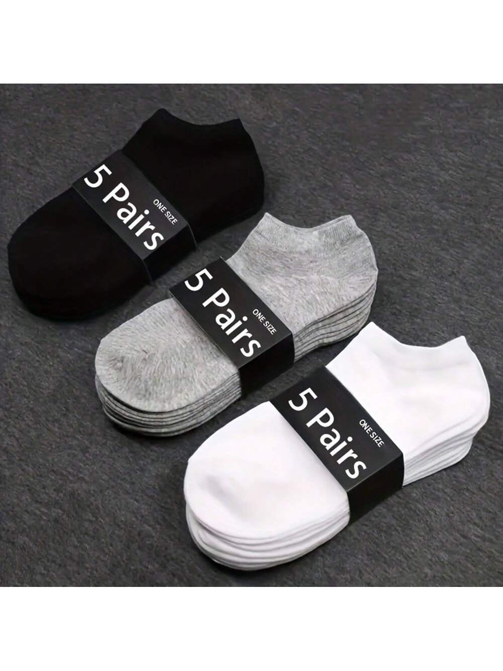 15 Pairs Unisex Thin Breathable Comfy Deodorant Sweat-Absorbing Low Cut Ankle Socks, Casual Plain Color Socks, Children'S Socks & Hosiery for Summer Spring, Summer, Autumn and Winter Socks